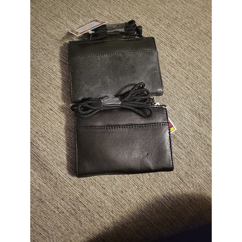 Lot - 2 J. Patrick Accessories Black Grey Crossbody Wallet Adjustable Travel NWT